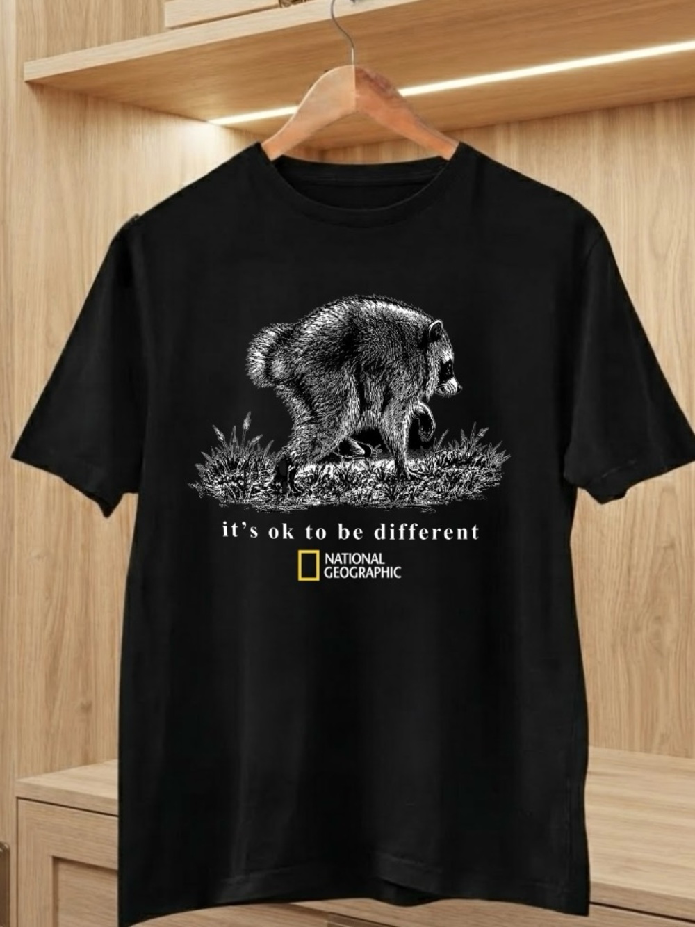 National Geographic Raccoon “It’s Ok To Be Different” Tee
